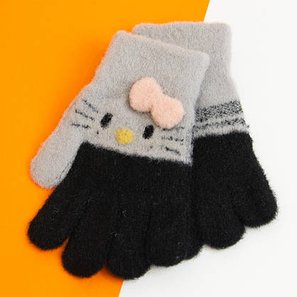 Оптом гарні яскраві теплі рукавички для дівчаток 5-7 років №20-25-7, фото 2