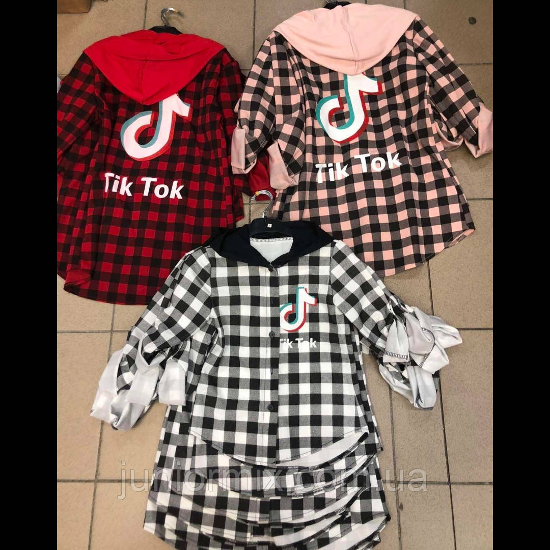 Сорочка на дівчинку в карту з капюшоном оптом BBWKids ІТАЛІЯ