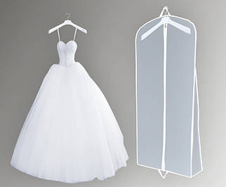 Прозорий чохол для об'ємних речей 60*170*20 див. Для зберігання та пакування одягу на блискавці ПВХ, білий кант