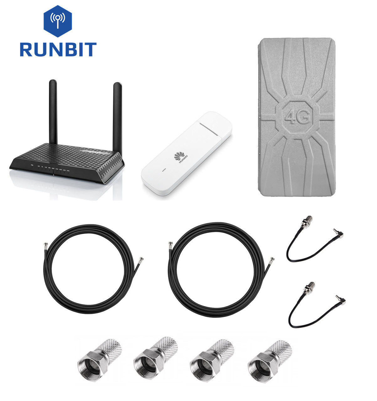 Інтернет комплект 3G/4G LTE роутер Netis N1 + модем Huawei E3372 + антена Runbit Spider