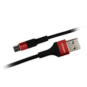 Кабель на андроїд USB-MicroUSB Crown CMCU-007M black/red