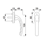 Ручка віконна HOPPE Tokyo Токіо штифт 7/40 мм фіксація 45 градусів M5X45 колір коричневий, фото 2