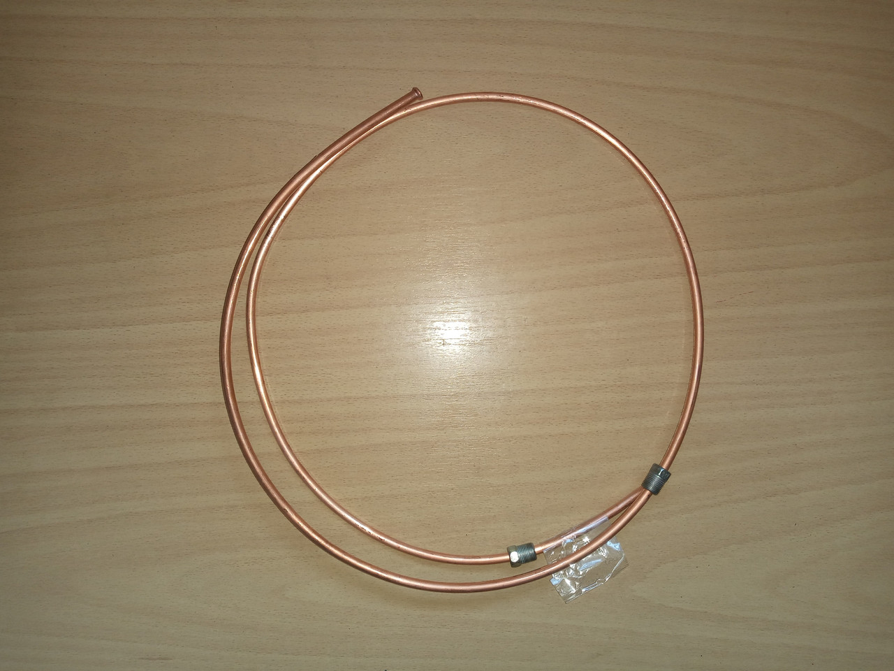 Трубка гальмівна ГАЗ 3307, 53, ПАЗ,66 (мідь 1250 мм.)