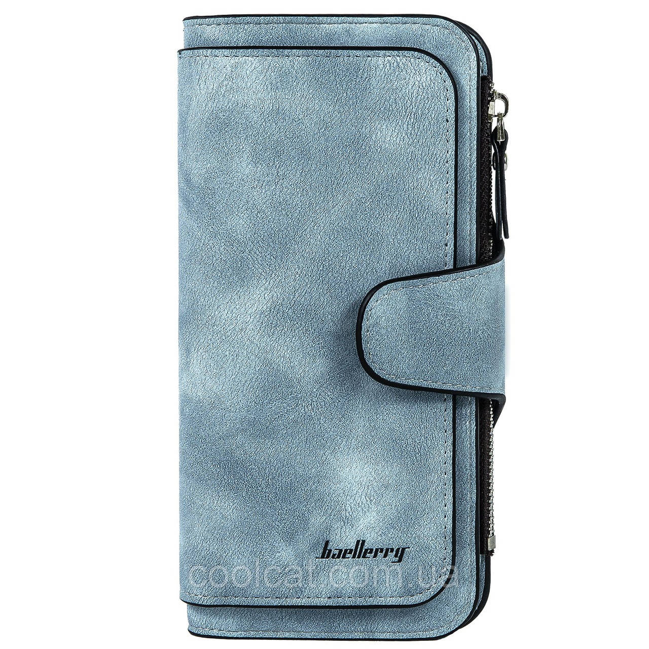 Жіночий замшевий гаманець клатч Baellerry Forever / Жіноче портмоне (19 х 10,5 х 2 см) Блакитний