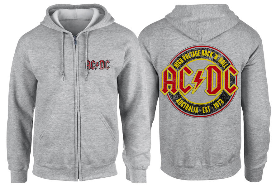 Толстовка на змійці AC/DC Australia 1973 меланжева