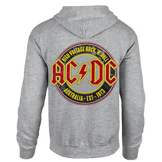 Толстовка на змійці AC/DC Australia 1973 меланжева, фото 3