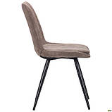 Обідній стілець AMF Salem чорні металеві ніжка м'яке сидіння корчневое, фото 3