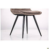 Обідній стілець AMF Salem чорні металеві ніжка м'яке сидіння корчневое, фото 7