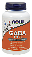 GABA(ГАМК) + витамин В6, 500 мг 100 капс транквілізатор,мозковий кровообіг, сон Now Foods США