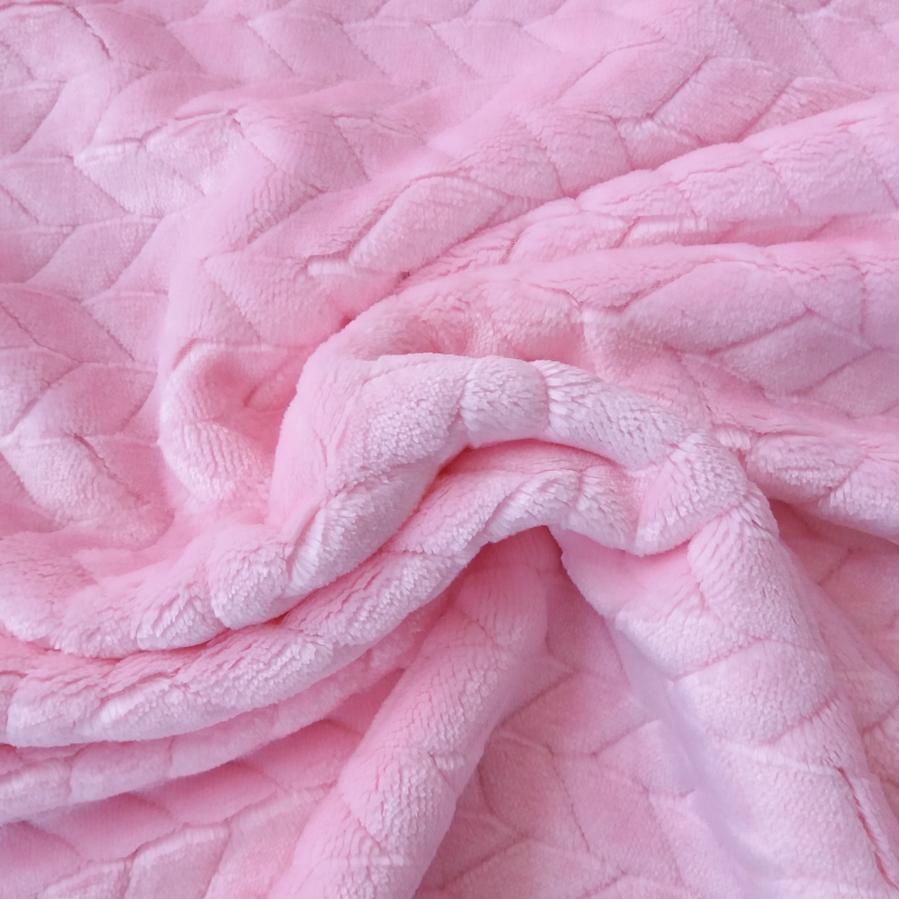 Плюш ніжно-рожевий кісок, ширина 83 см, (350 г/м)