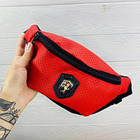 Бананка червона перфорована шкірозамінник Puma Ferrari