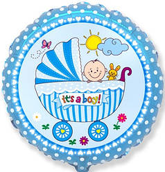 ФМ005 FLEXMETAL-ФМ Коло 18" It's a Boy - хлопчик у візочку на блакитному