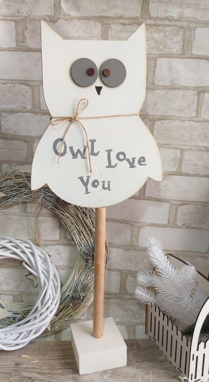 Сова дерев'яна ручної роботи, h-68cm, фото 1