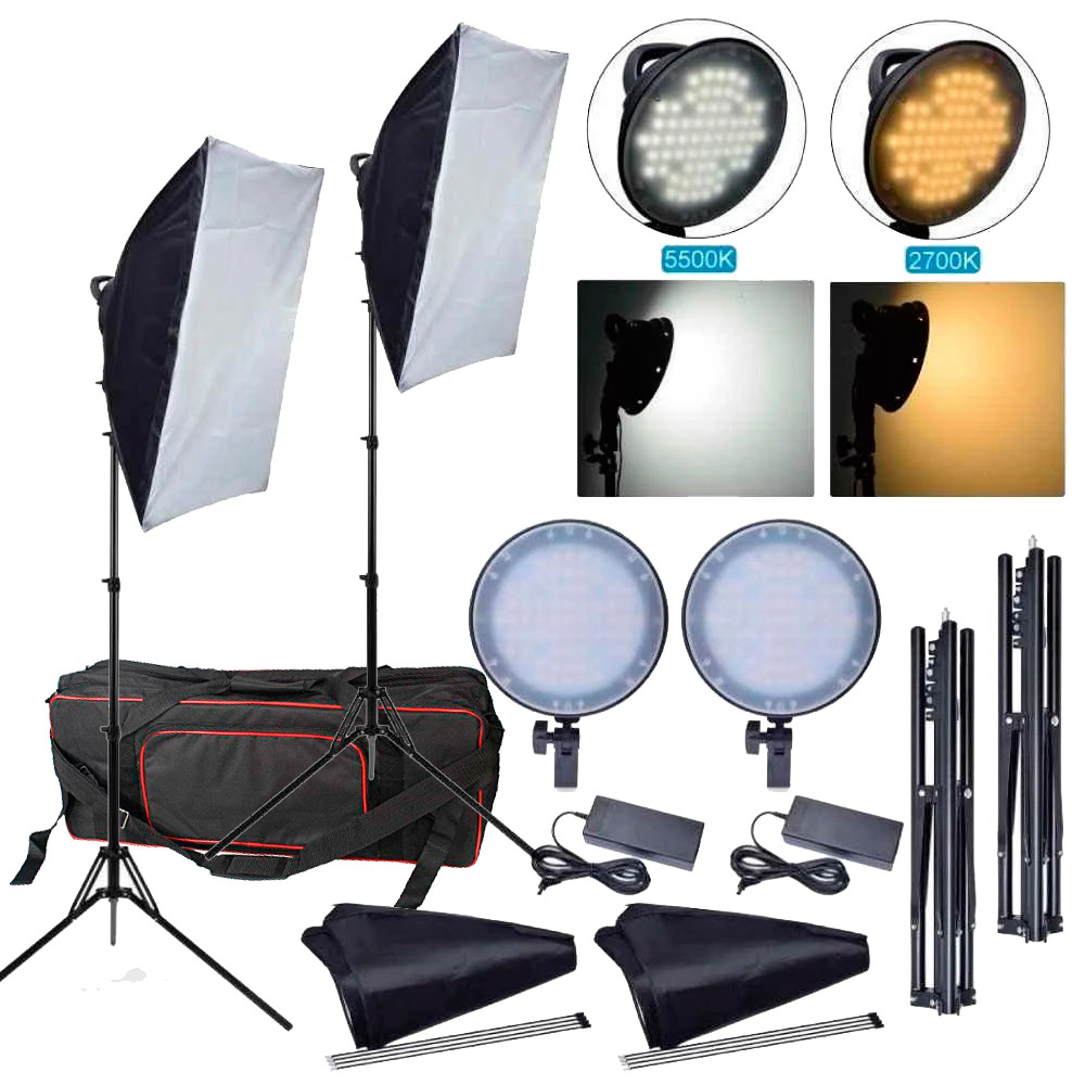 90/900 Вт Комплект постійного світла LED BiColor PLA168-2 KIT для фото — відеознімання