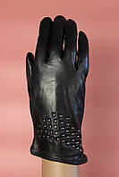 Женские сенсорные кожаные перчатки с шерстяной подкладкой