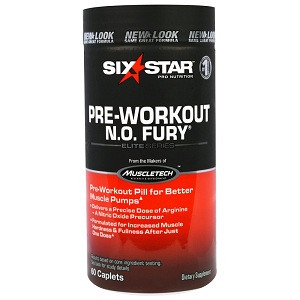 Предтренувальний комплекс Muscletech Six Star Elite Series Pre-Workout N. O. FURY (60 капсул.), фото 1