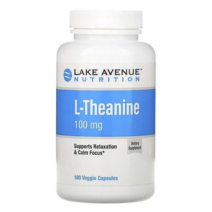 Амінокислота Л-Теанін Lake Avenue Nutrition L-Theanine 100 mg 180 капс., фото 1