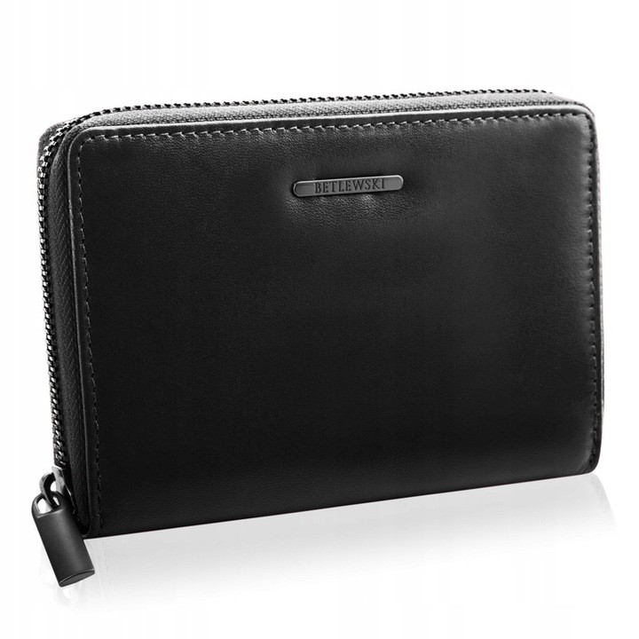 Жіночий шкіряний гаманець Betlewski з RFID 14,5 х 10 х 2,4 (BPD-VTC-361) - чорний