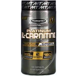 Л-Карнітин Muscletech Essential Series Platinum 100% L-Carnitine 500 mg (180 капсул.)