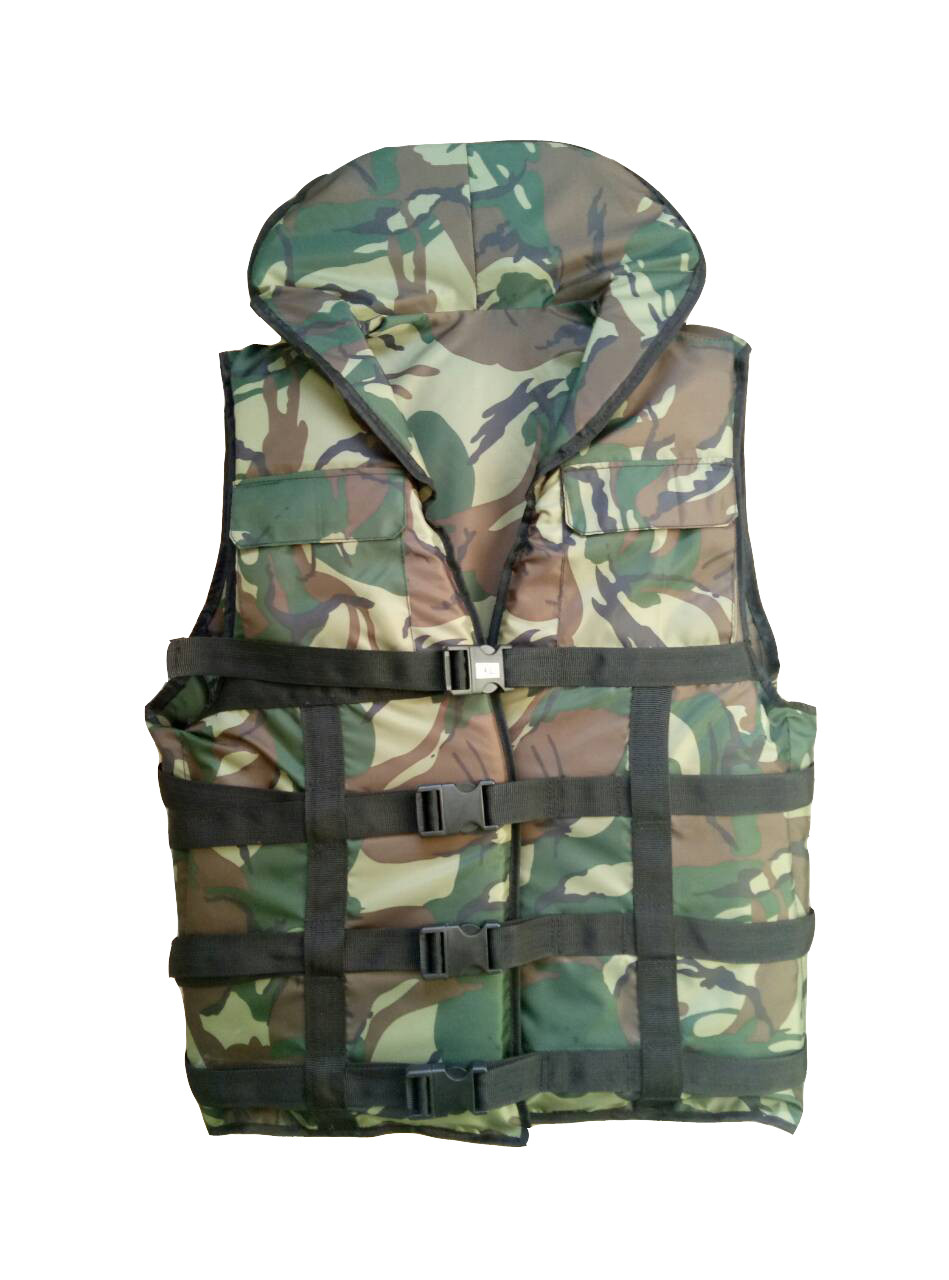 Жилет страховочный с воротником LIFEVEST камуфляж 70-90 кг