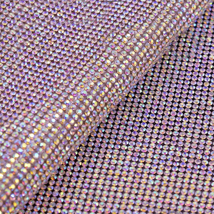 Стразове термополотно, колір  Crystal АВ (ss6),  (оберіть розмір відрізу)