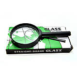 Лупа ручна збільшувальна 60 мм Shank 60, широка пластикова оправа Glass Straight, фото 2
