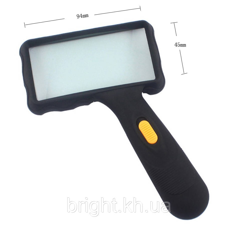 Лупа ручна 100х50мм 2X, з підсвічуванням Magnifier 84026A