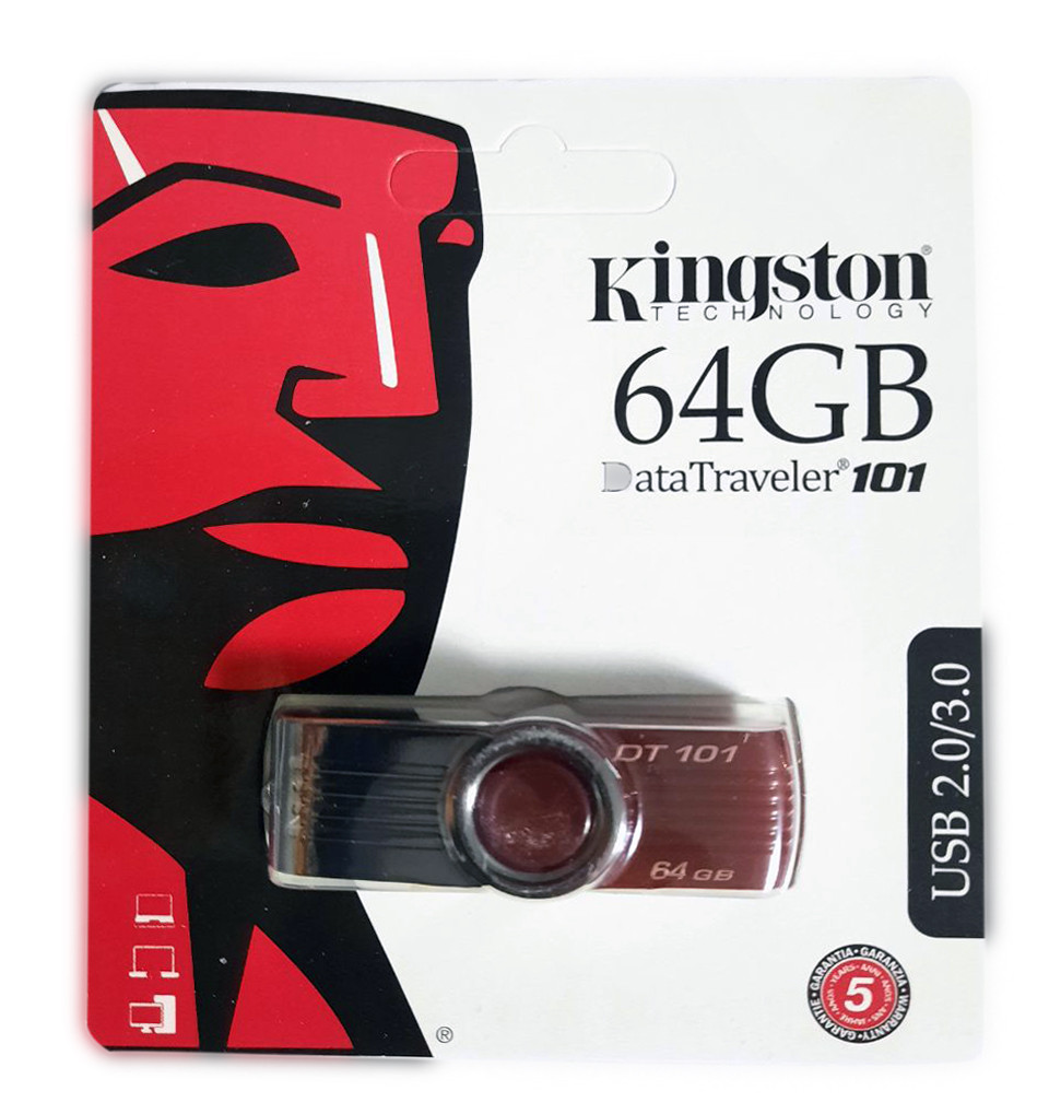 USB флеш накопичувач Kingston DT101 64Gb Red (DT101 G2) (Гарантія 3 роки), фото 1