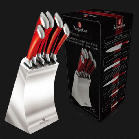 Набір ножів Berlinger Haus Passion metallic red 6 пр металева підставка Колір червоний 2135BH