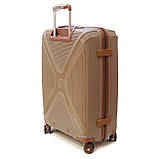 Легка стильна валіза з поліпропілену велика Snowball бежева, фото 5