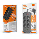 Подовжувач мережевий Ldnio SE6403, 4USB, 6 розеток, 2м, чорний, фото 7