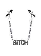Затискачі для сосків Bitch, Feral Feelings - Nipple clamps Bitch, срібло/чорний Feromon