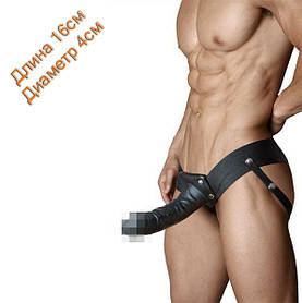Страпон чоловічий DR. SKIN 6INCH HOLLOW STRAP ON, BLACK 16см на 4см