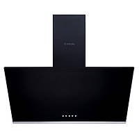 Кухонна витяжка Minola HDN 5232 BL/INOX 700 LED, чорна декоративна похила пристінна, шириною 50 см