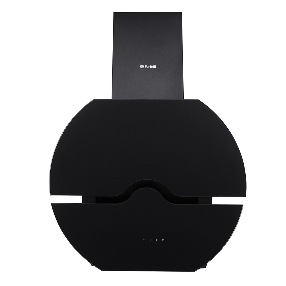 Дизайнерська чорна похила кухонна витяжка Perfelli DNS 97123 B 1100 BL LED Strip, шириною 90 см, фото 1