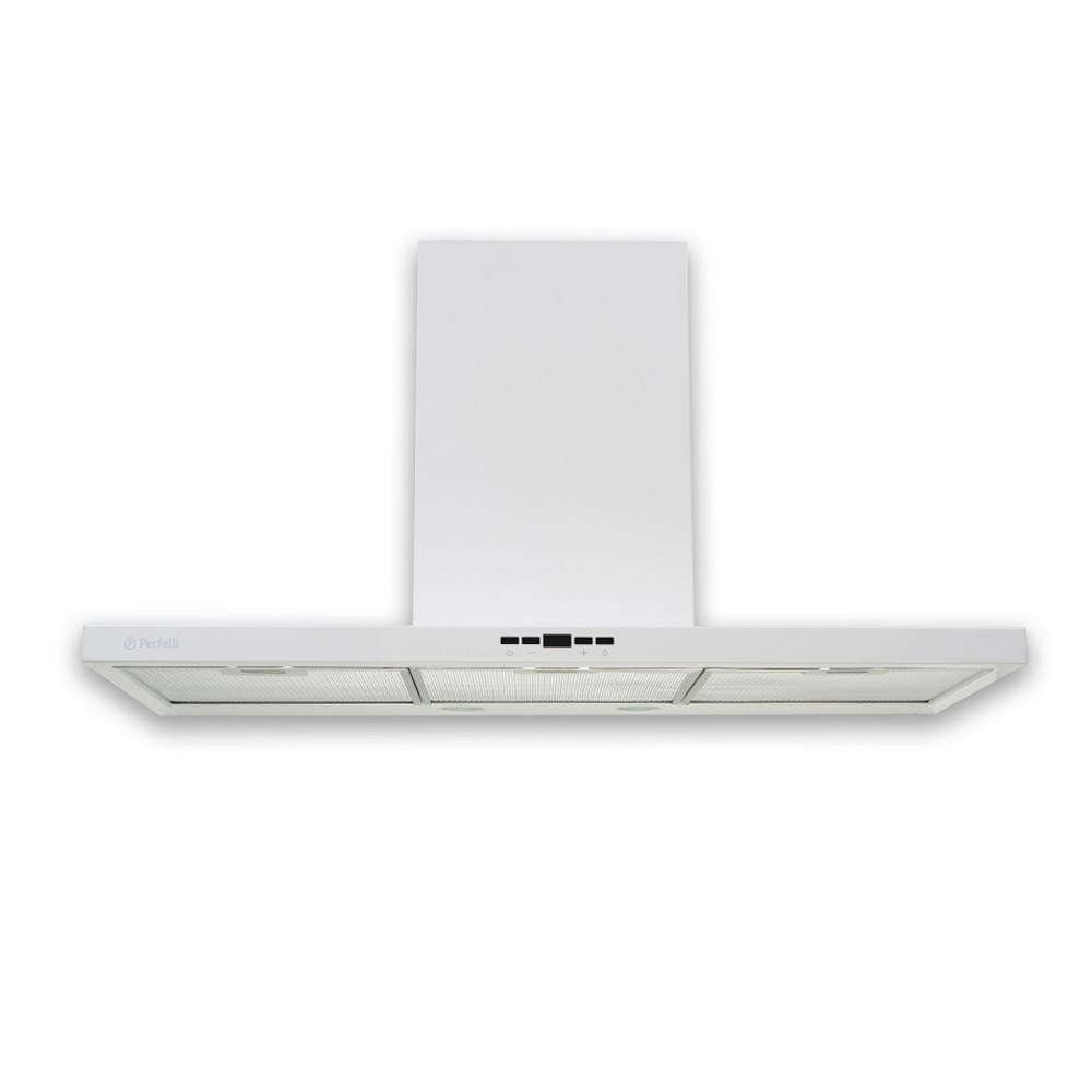 Витяжка кухонна Т-подібна Perfelli TET 9612 A 1000 W LED, біла настінна декоративна, 90 см з пультом ДК, фото 1