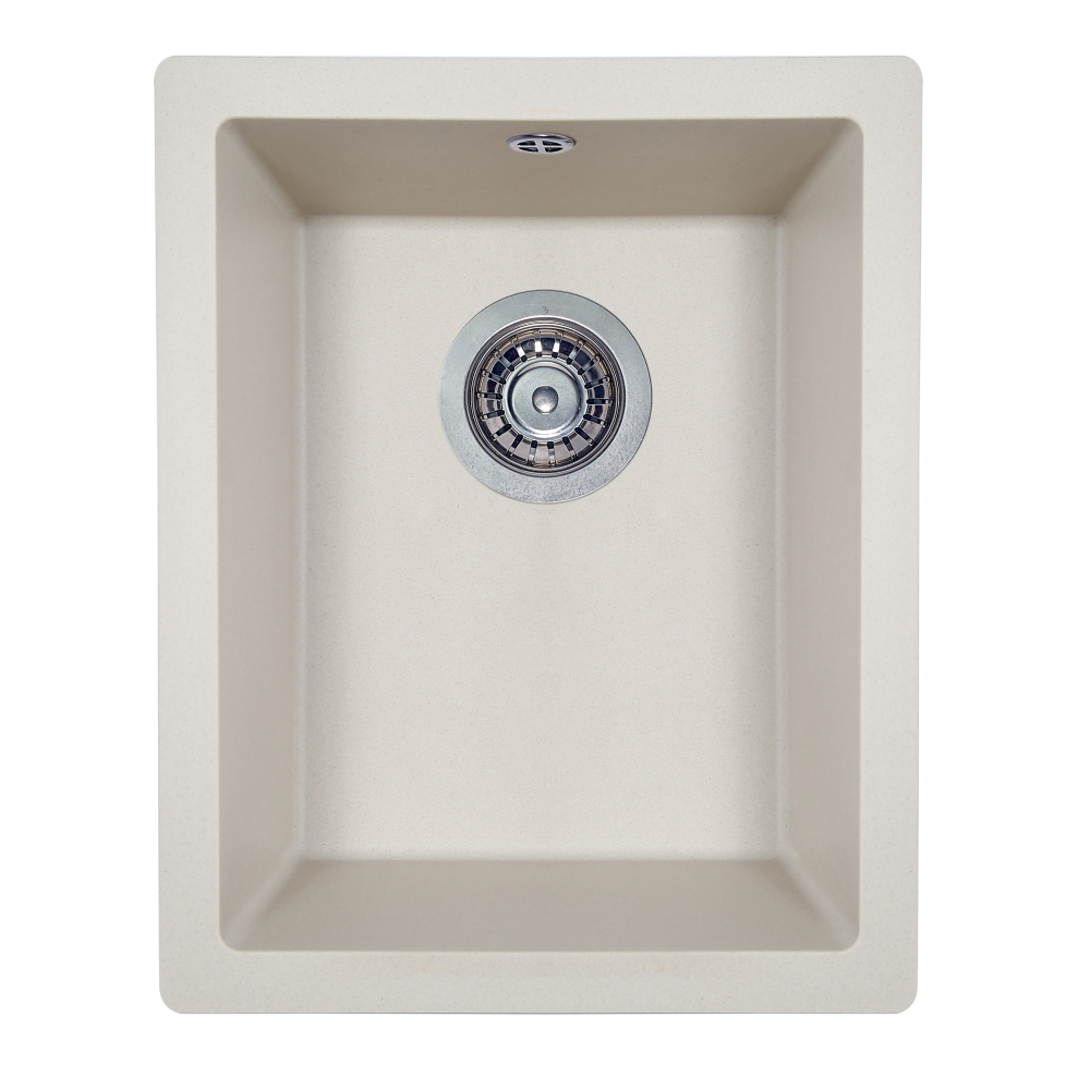 Гранітна кухонна мийка Perfelli ESTO PGE 10-38 LIGHT BEIGE, монтаж під стільницю, колір світло-бежевий