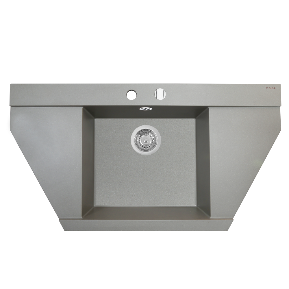 Мийка кухонна гранітна Perfelli MAJESTIC TGM 1251-96 GREY METALLIC