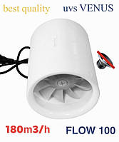 Вентилятор канальний тихий FLOW VKT 100 пластиковий (безшумний)