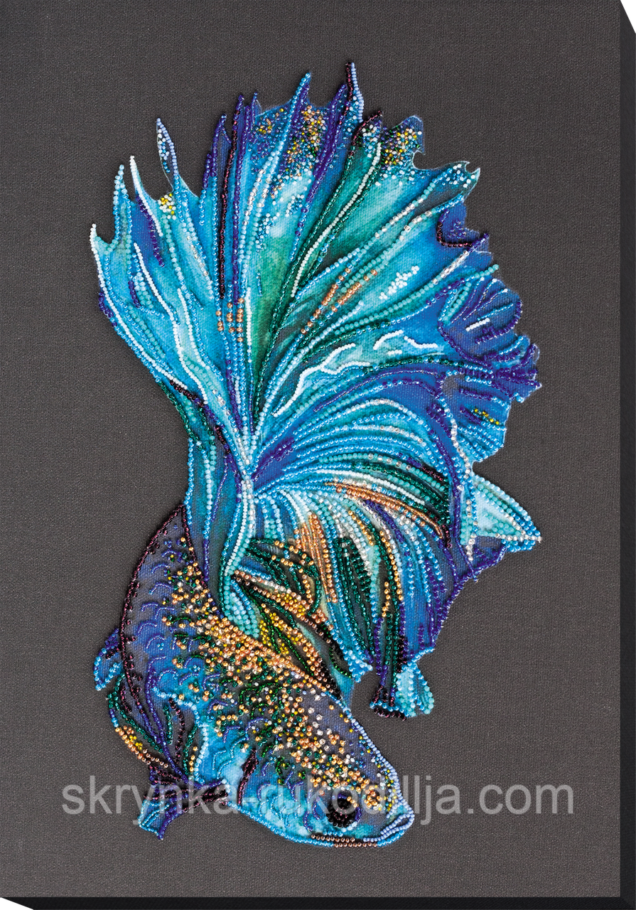 Набір для вишивання бісером на художньому холсті «Синє золото» AB-746, 27х39 см (Абріс Арт), фото 1