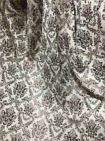 Портьерная ткань для штор Жаккард коричневого цвета с рисунком