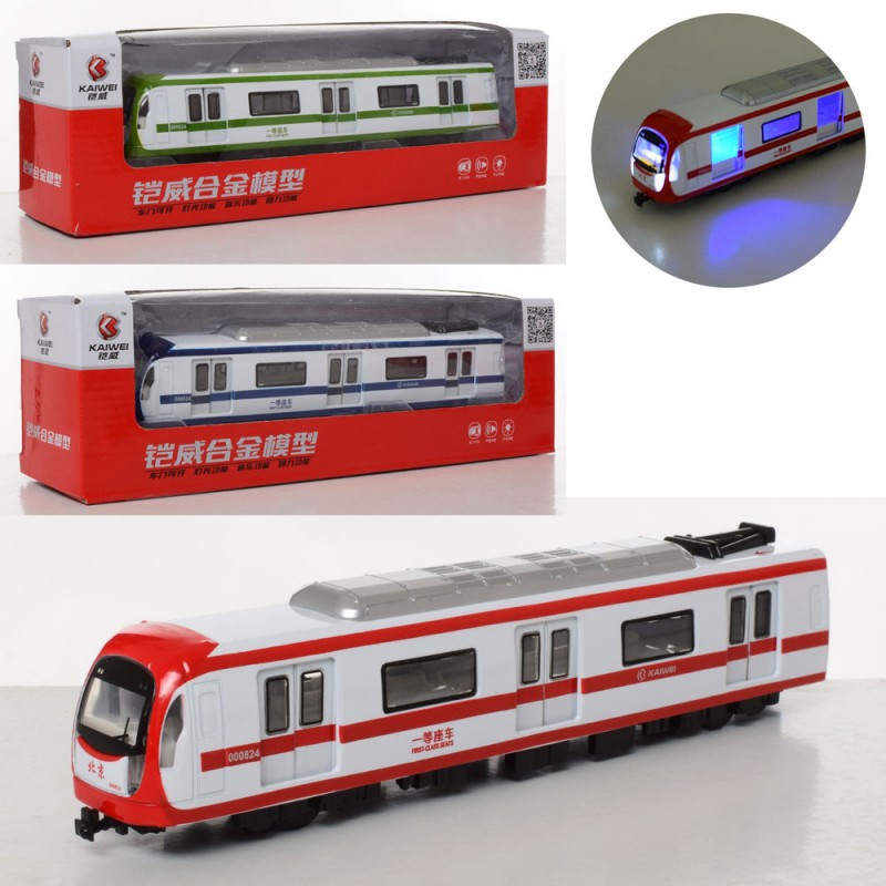 Потяг іграшка MS1525N, метал, інерційний, 22 см, звук, світло, відчиняються двері, фото 1
