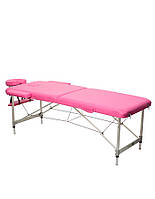 Массажный стол 2-х секционный HouseFit розовый HY-2010-1.3