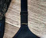 Бюстгальтер 95 D большой размер для пышной груди черный с бабочкой без косточек с застежкой спереди, фото 9