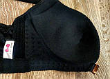 Бюстгальтер 95 D большой размер для пышной груди черный с бабочкой без косточек с застежкой спереди, фото 10