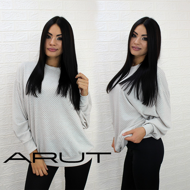 Женская свободная кофточка oversize с блестящей нитью