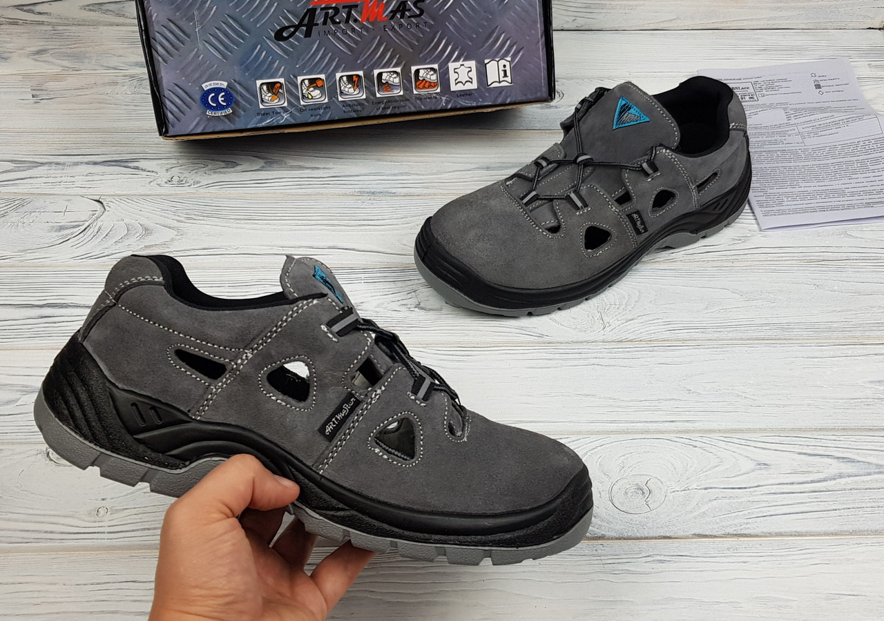 Рабочие сандали защитная спецобувь метал носок повседневная мужская ...