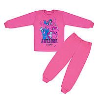 Детская яркая пижама Пони для девочки 1-2 года интерлок-начес Розовый