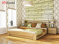 Полуторне ліжко дерев'яне Селена Аурі 140х200 Щит Ліжко з натурального дерева в спальню