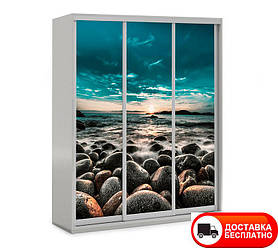 Шафа купе 3Д тридверна Природа 10, вибір кольору корпусу та малюнка